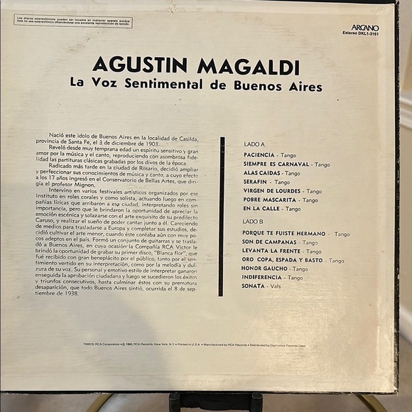 Agustín Magaldi: La Voz Sentimental de Buenos Aires LP - Picture 4 of 6